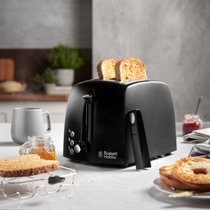 Russell Hobbs Textures Black 2 Slice Toaster